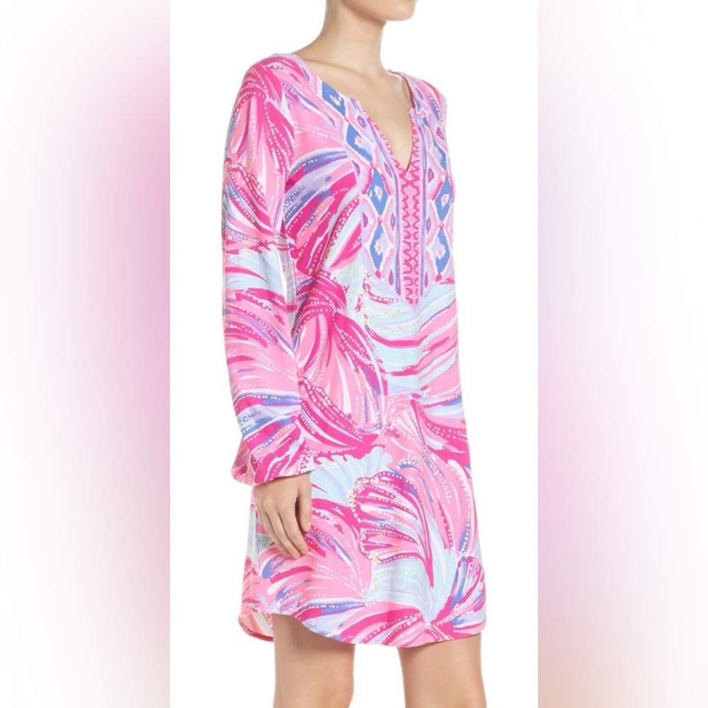 Lilly Pulitzer X-Small Gianna Tunic Dress Magenta Oh My Guava Engin Pink